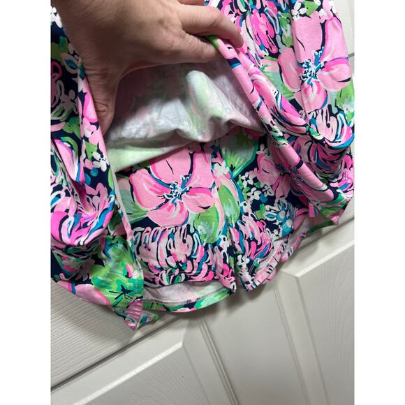 Lilly Pulitzer Lana Skort Romper Off the Shoulder Pink Multi Paradise Found S - Picture 6 of 11